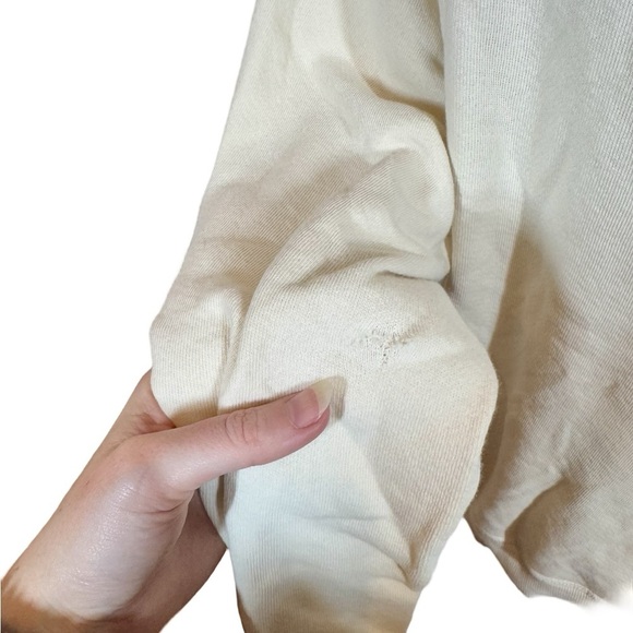 THE GREAT. Great Stuff College Sweatshirt in Washed White size 0/XS - Picture 7 of 11